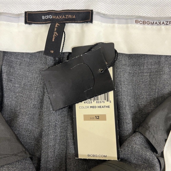 New BCBG Max Azria Womens 12 Med Heather Grey Carla Slim Flare Dress Trouser FS - Picture 5 of 12